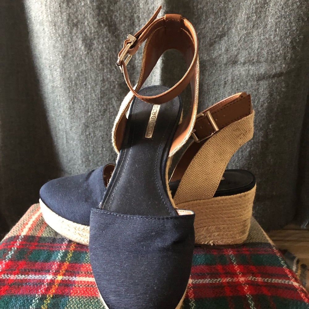 BCBG sling back sandals.